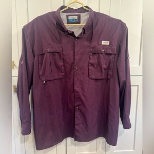 Magellan Outdoors Men’s Aransas Pass long sleeve fishing shirt 4XL eggplant
